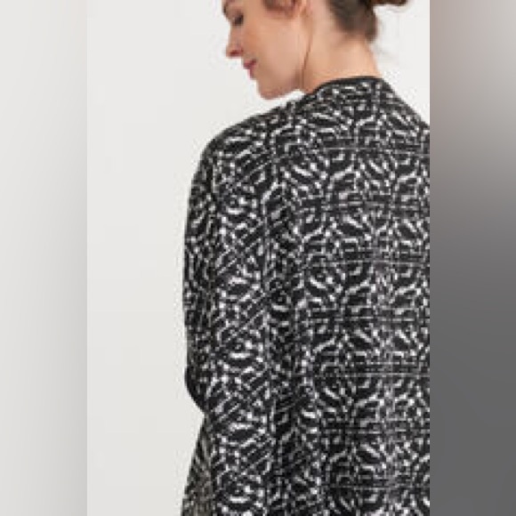 Joseph Ribkoff Womens Black White Open Front Cardigan Sweater topper Size 10 - Picture 2 of 4